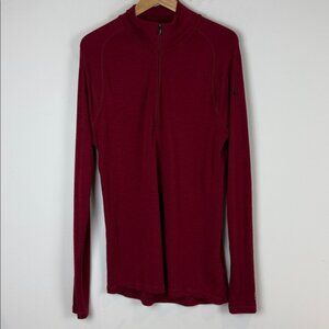 Smartwool Burgundy Quarter-Zip Pullover Size Men's Large